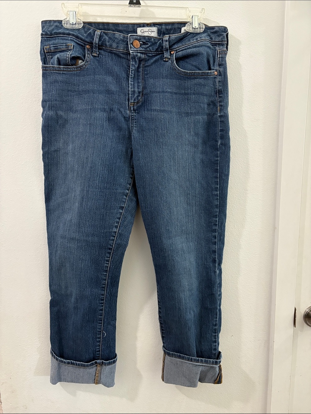 Jessica Simpson Dark Blue Boyfriend Jeans with Cuffed Hems